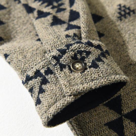 Retro Jacquard Wolljacke