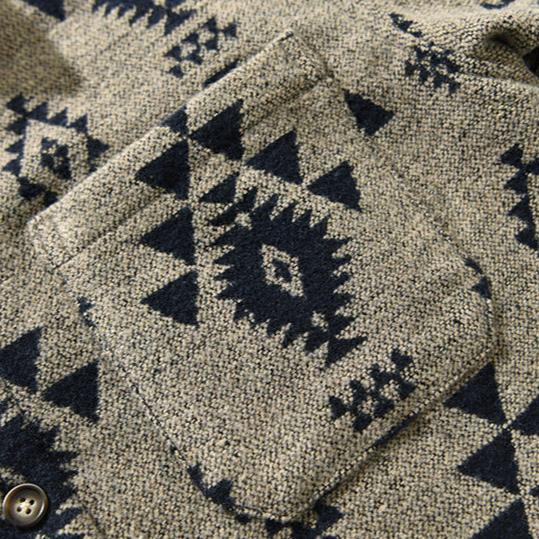 Retro Jacquard Wolljacke