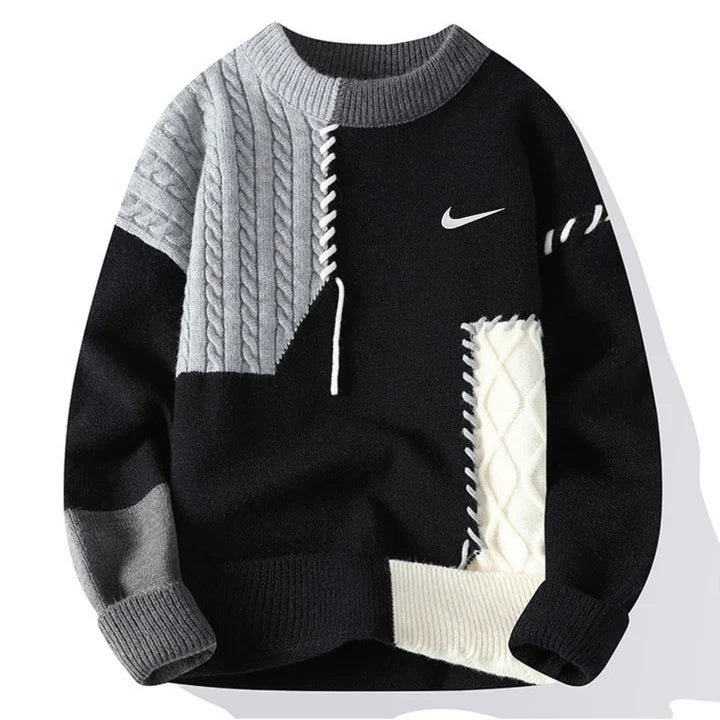 Casual Patchwork Sweater – RÄUMUNGSVERKAUF