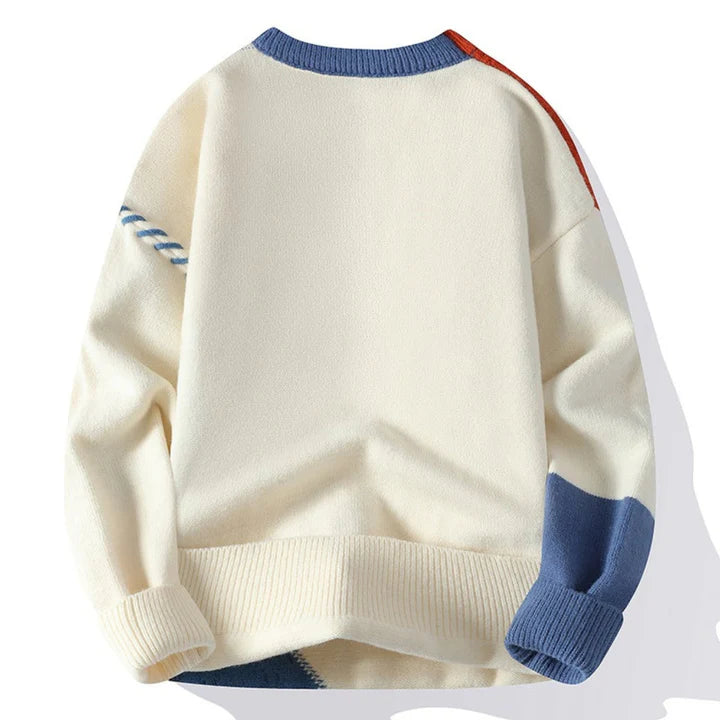 Casual Patchwork Sweater – RÄUMUNGSVERKAUF